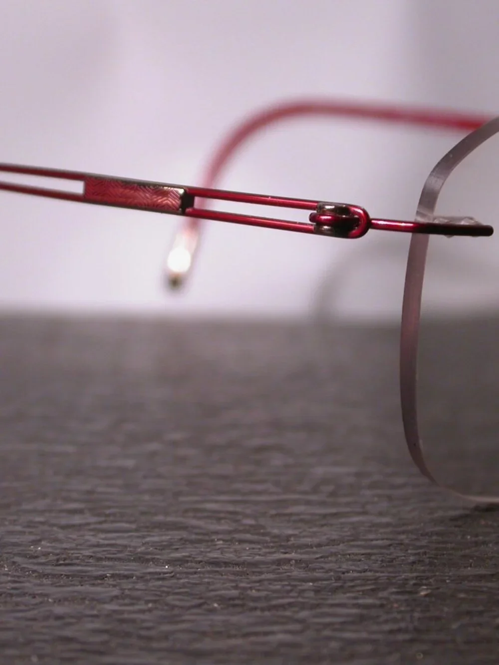 Silhouette Titan Frameless Red Wire Light Weight Eyeglasses Made in Austria